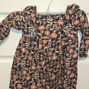 Carter's Black and Orange Floral Kids Dress
